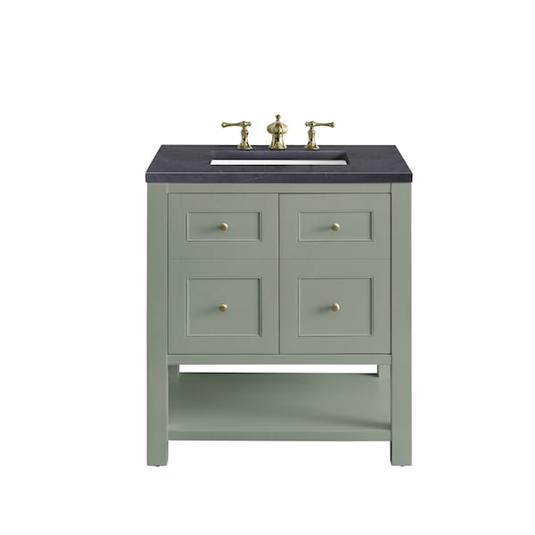 James Martin Vanities Breckenridge 30in Single Vanity, Smokey Celadon w/ 3 CM Charcoal Soapstone Top 330-V30-SC-3CSP - main